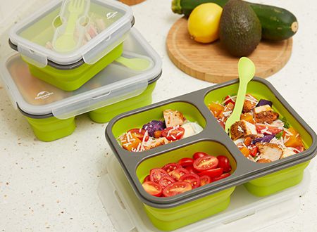 硅胶饭盒小巧但容量很大 硅胶饭盒小巧但容量很大